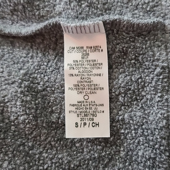 Splendid Sherpa Asymmetrical Zip-Up Jacket Faux Fur Collar Size Small Grey - Picture 4 of 5